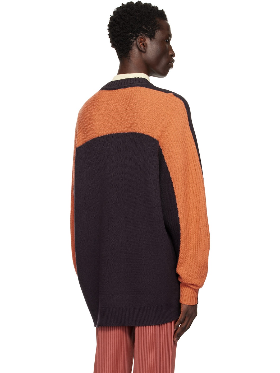 Brown Drawing Knit Sweater - 3