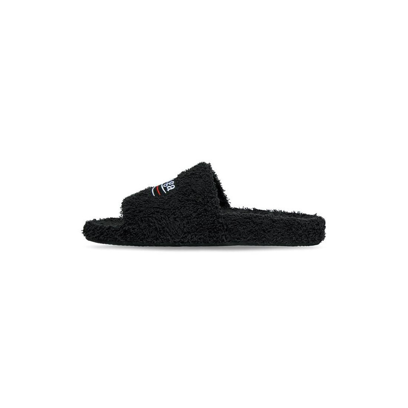 BALENCIAGA furry slide sandal in soft towel outlook