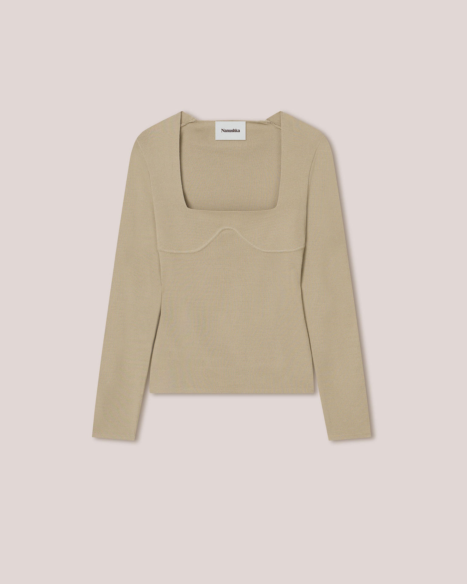 MIO - Compact viscose structured top - Pebble - 1