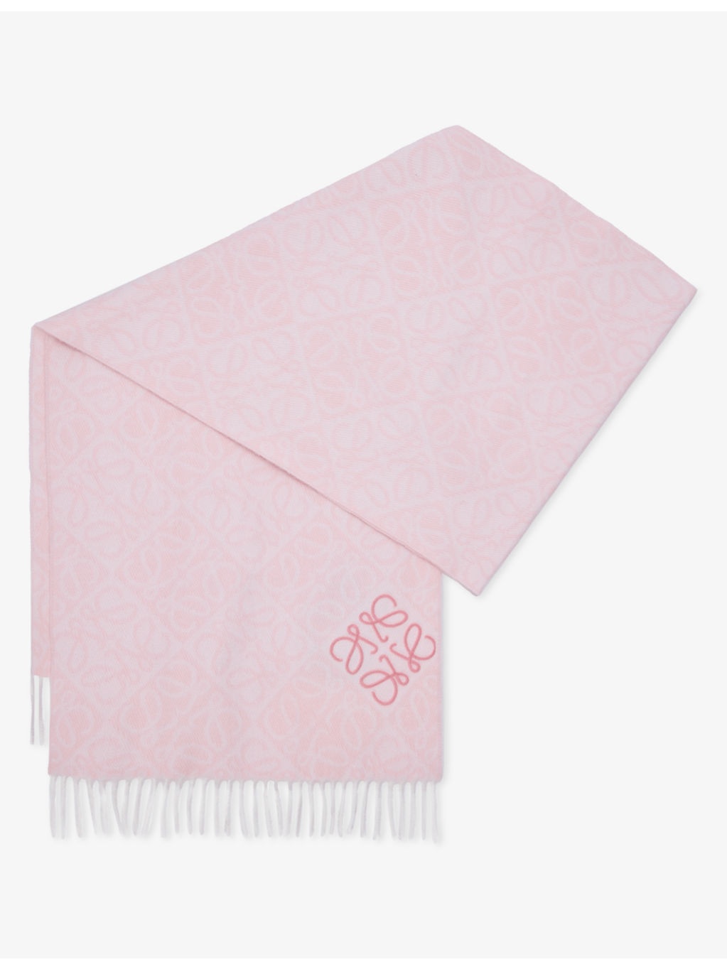 Anagram-Pattern Wool And Cashmere-Blend Scarf - 1