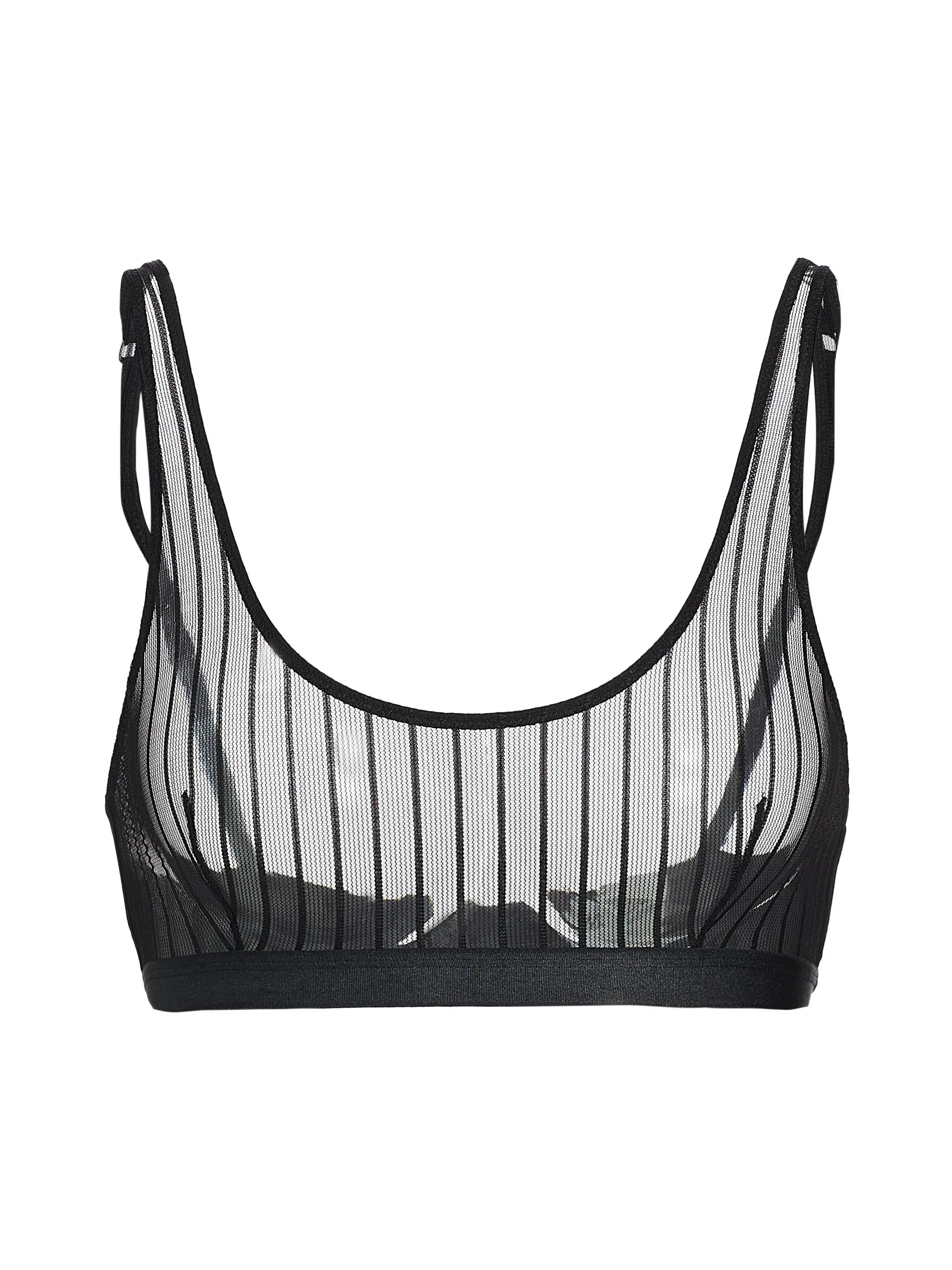 Women's Shadow Stripe Shadow Stripe Bralette - Black - 1