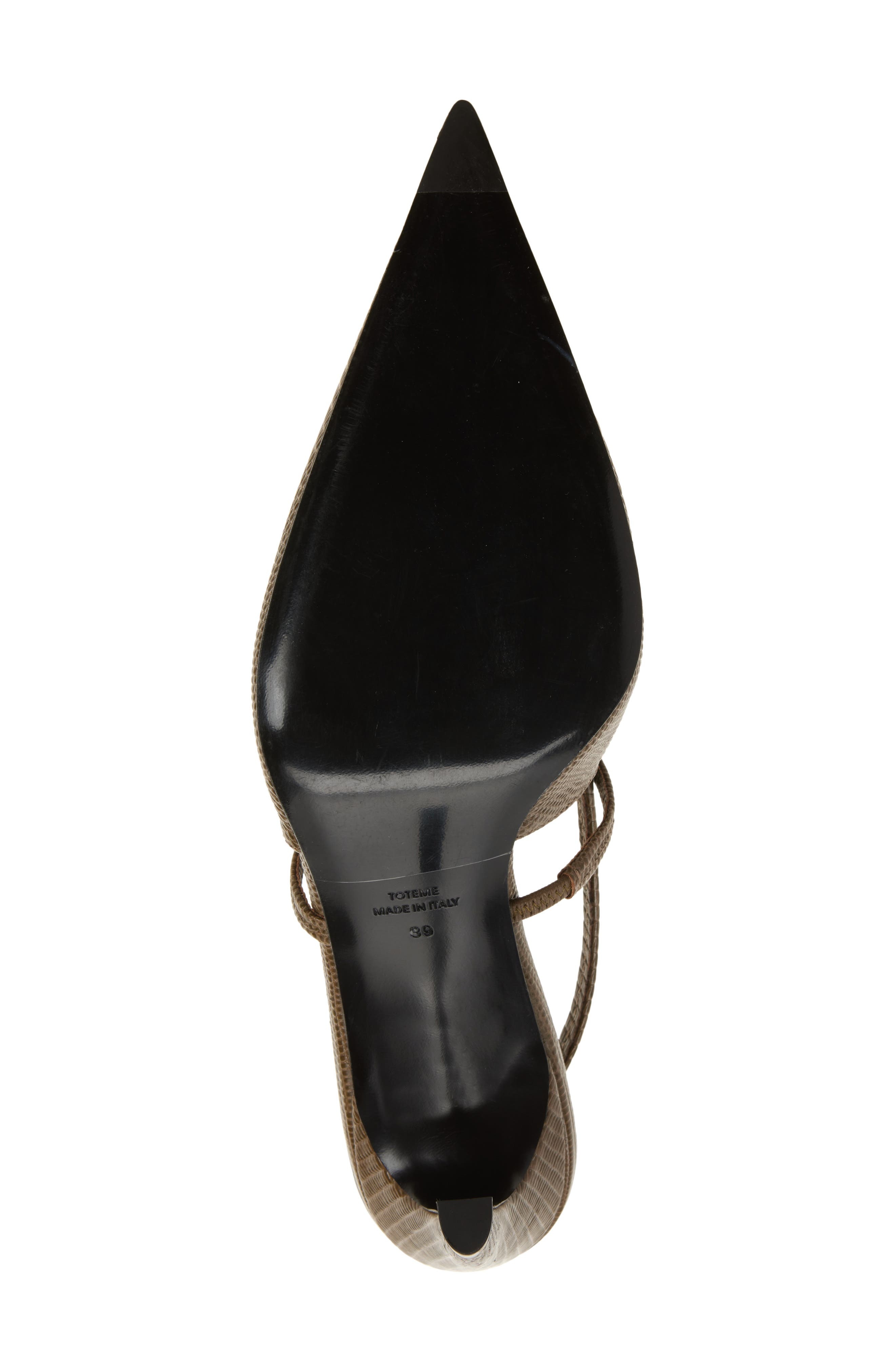 TOTEME Lizard Embossed Sharp Pointed Toe Slingback Pump in Dark Olive at Nordstrom - 6