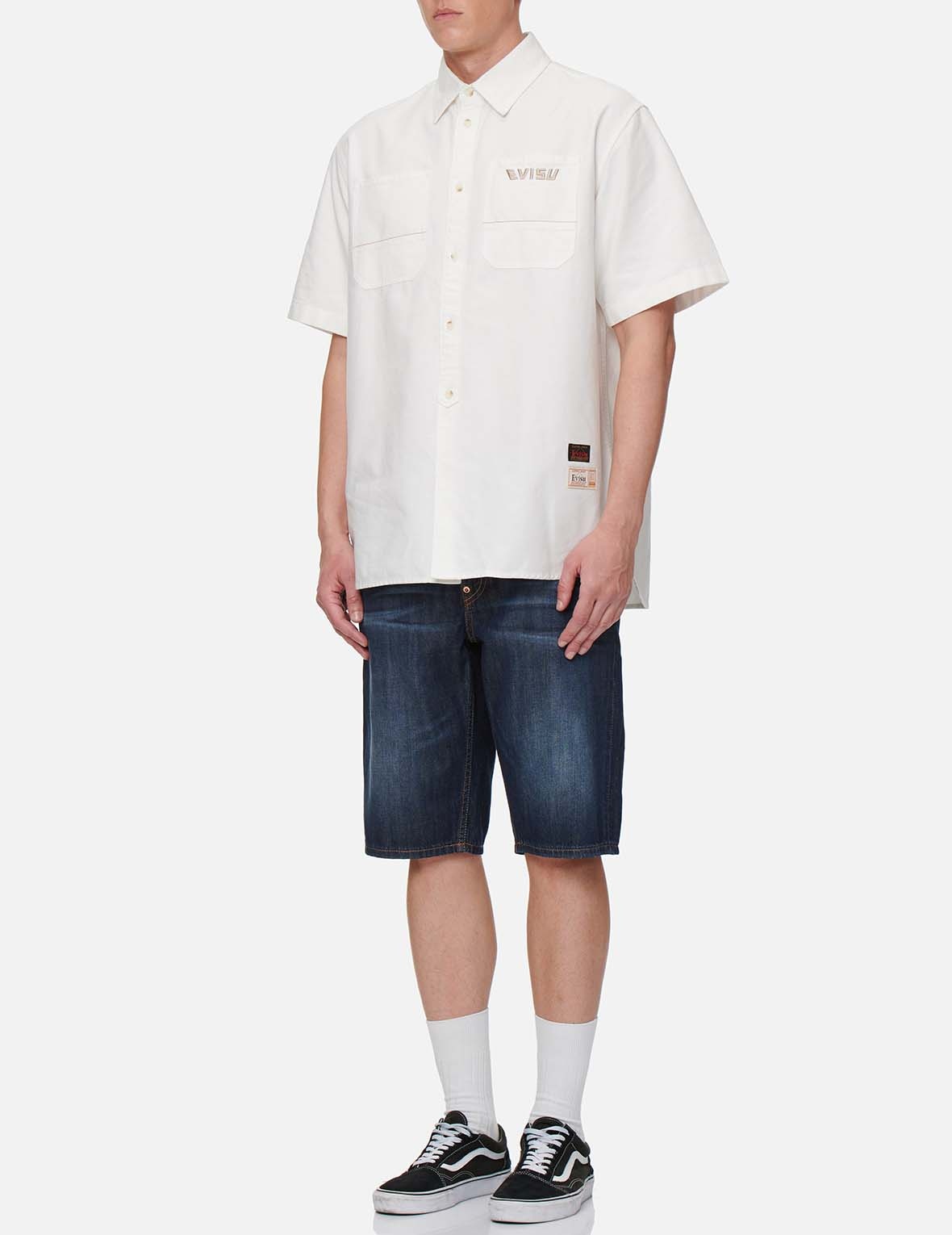 DENIM APPLIQUÉ GODHEAD DENIM SHORTS - 5