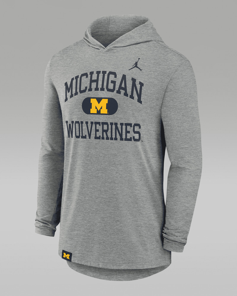 Michigan Wolverines Blitz Men's Nike Dri-FIT College Long-Sleeve Hooded T-Shirt 1
