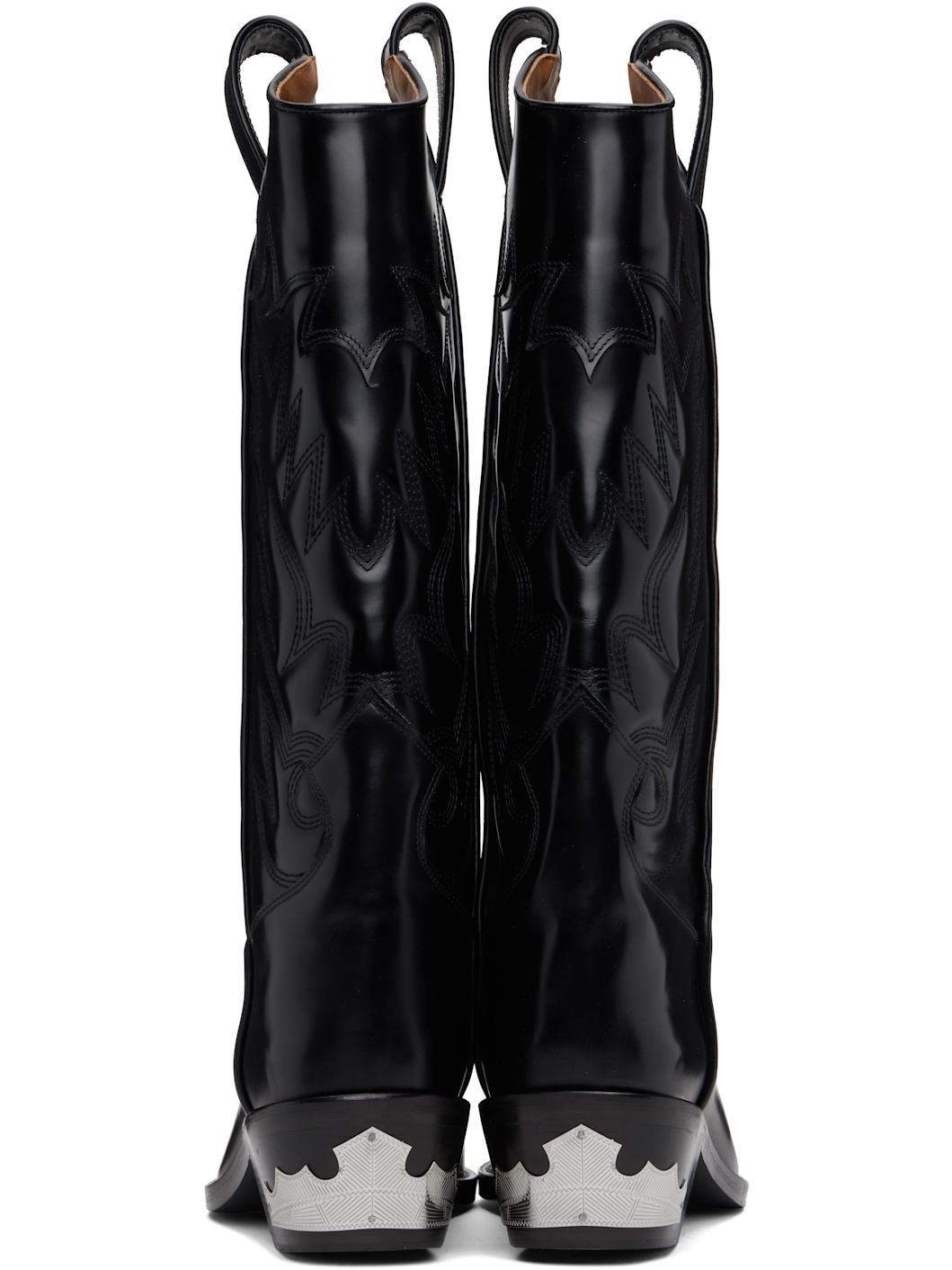Black Leather Tall Boots - 2