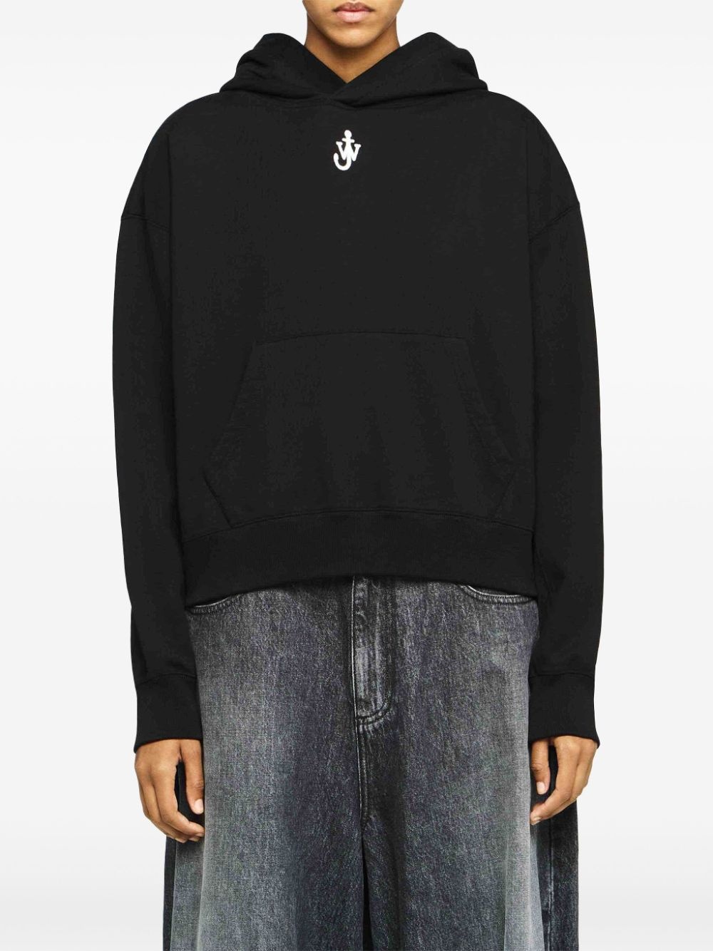Anchor-embroidered hoodie - 3