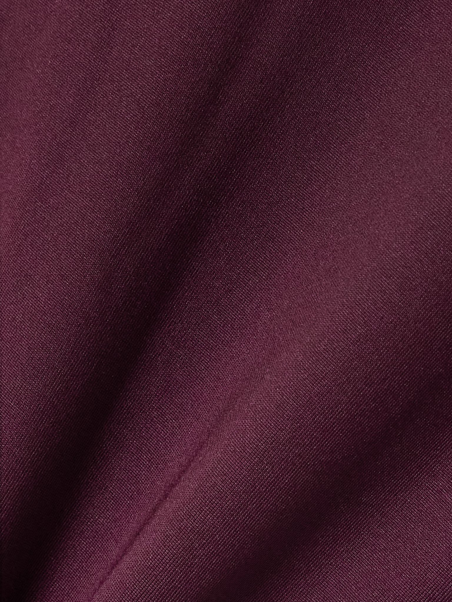 Gathered satin-jersey midi dress Burgundy - 4