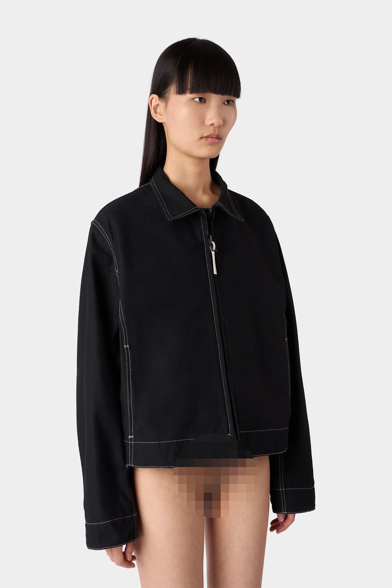 BOMBER / black & black stripes 1