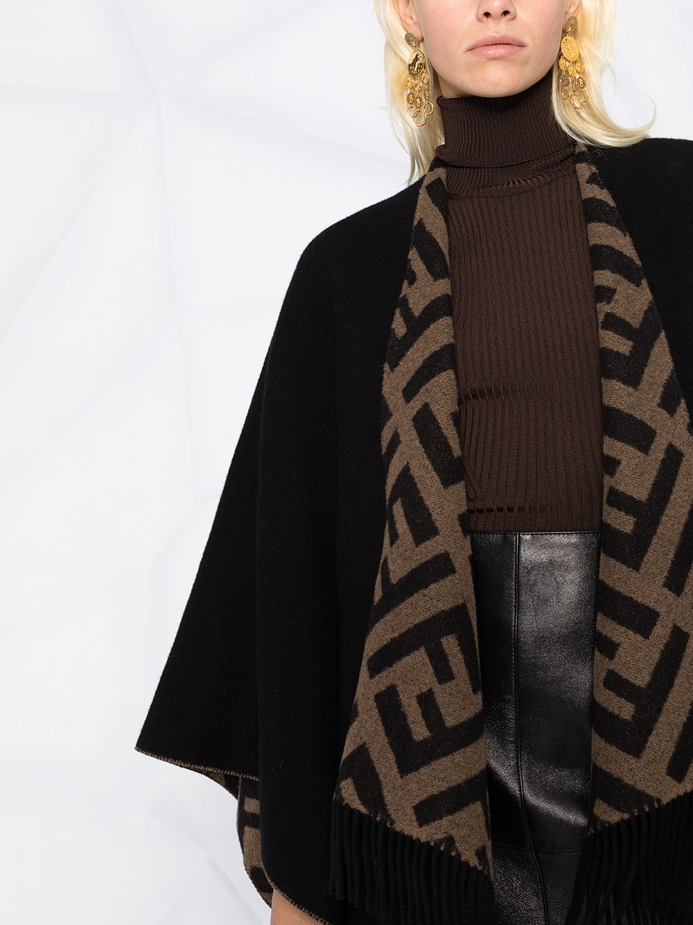 monogram pattern cape - 5