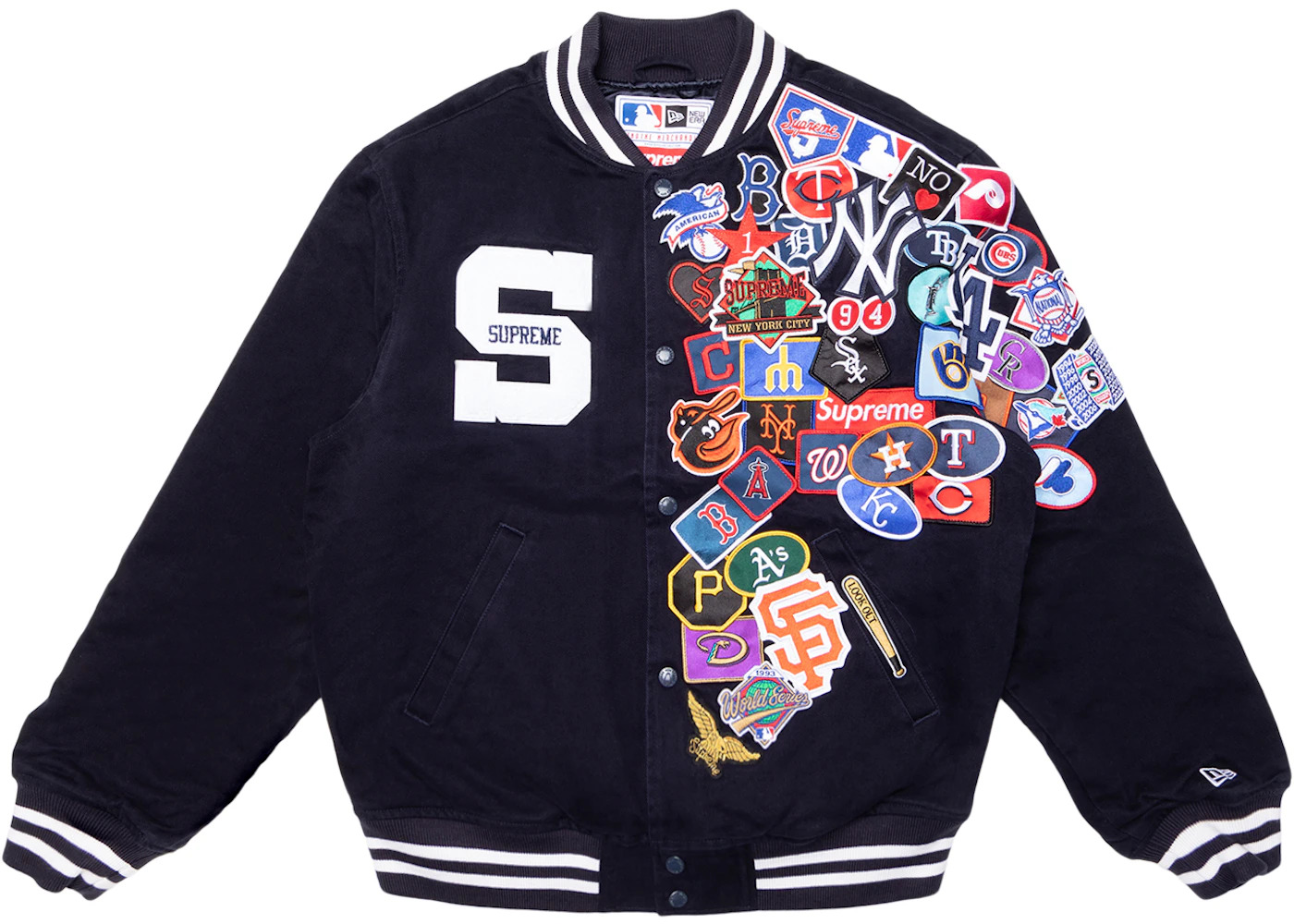 Supreme New Era MLB Varsity Jacket Navy - 1