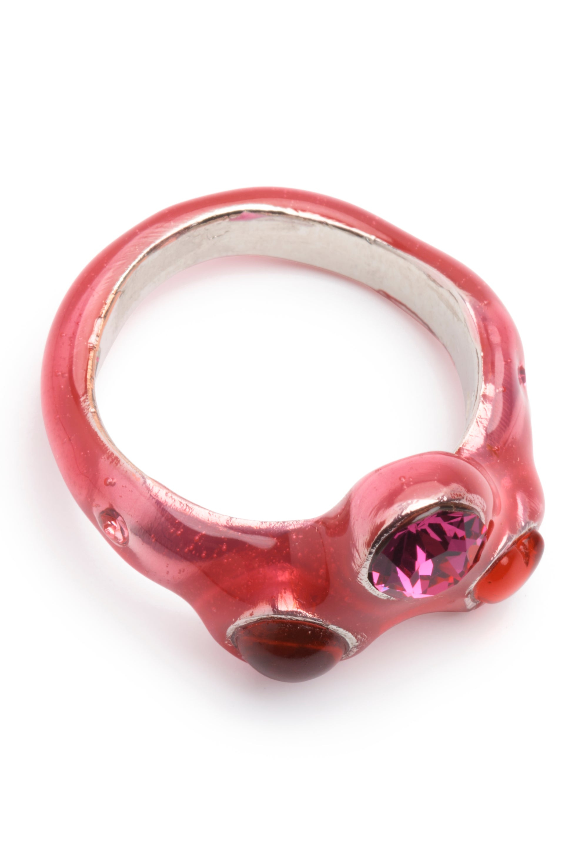 HOT METALLIC PINK FLORENCE RING - 3