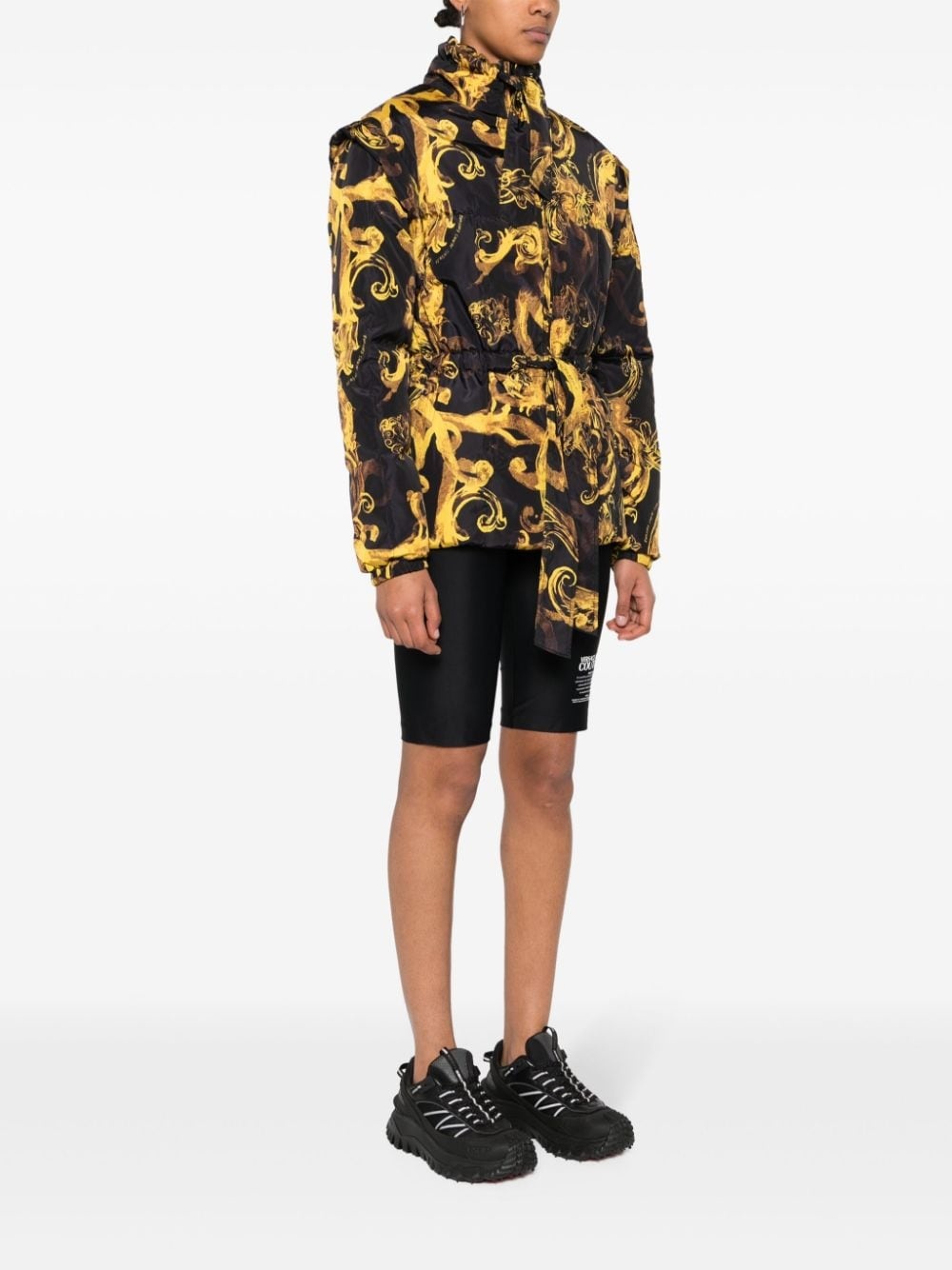 Barocco-print down jacket - 3