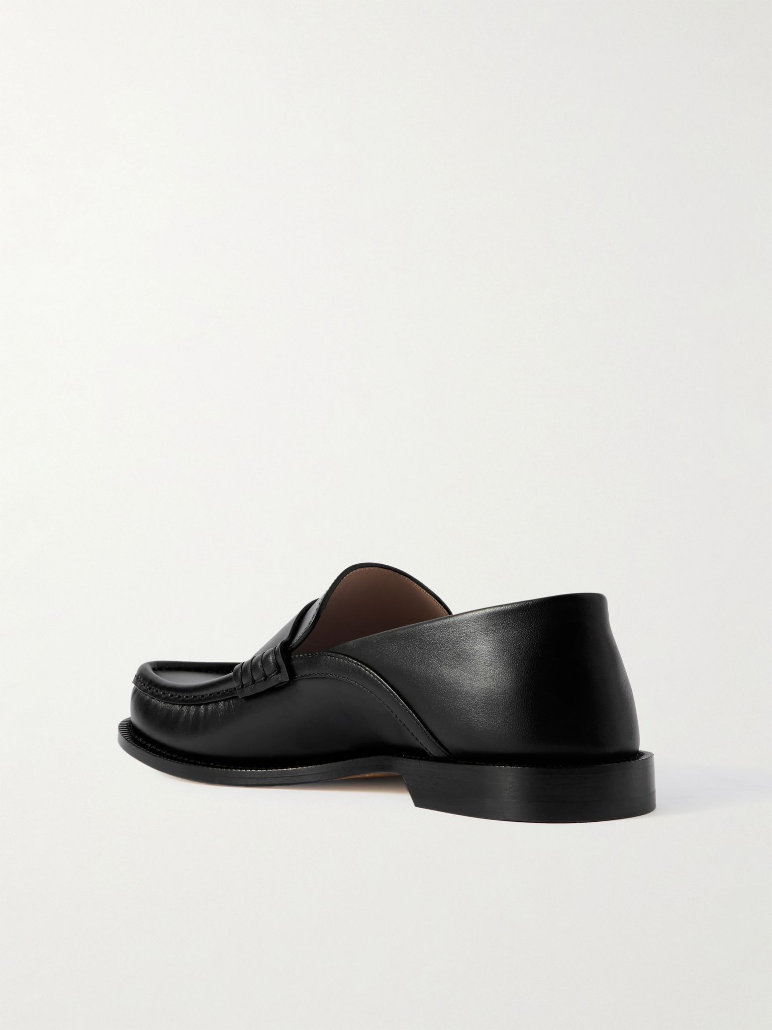 Campo Collapsible-Heel Leather Penny Loafers Black - 4