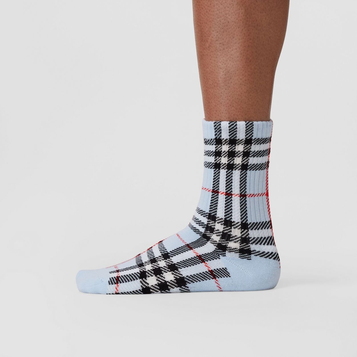 Vintage Check Intarsia Cotton Blend Socks - 4