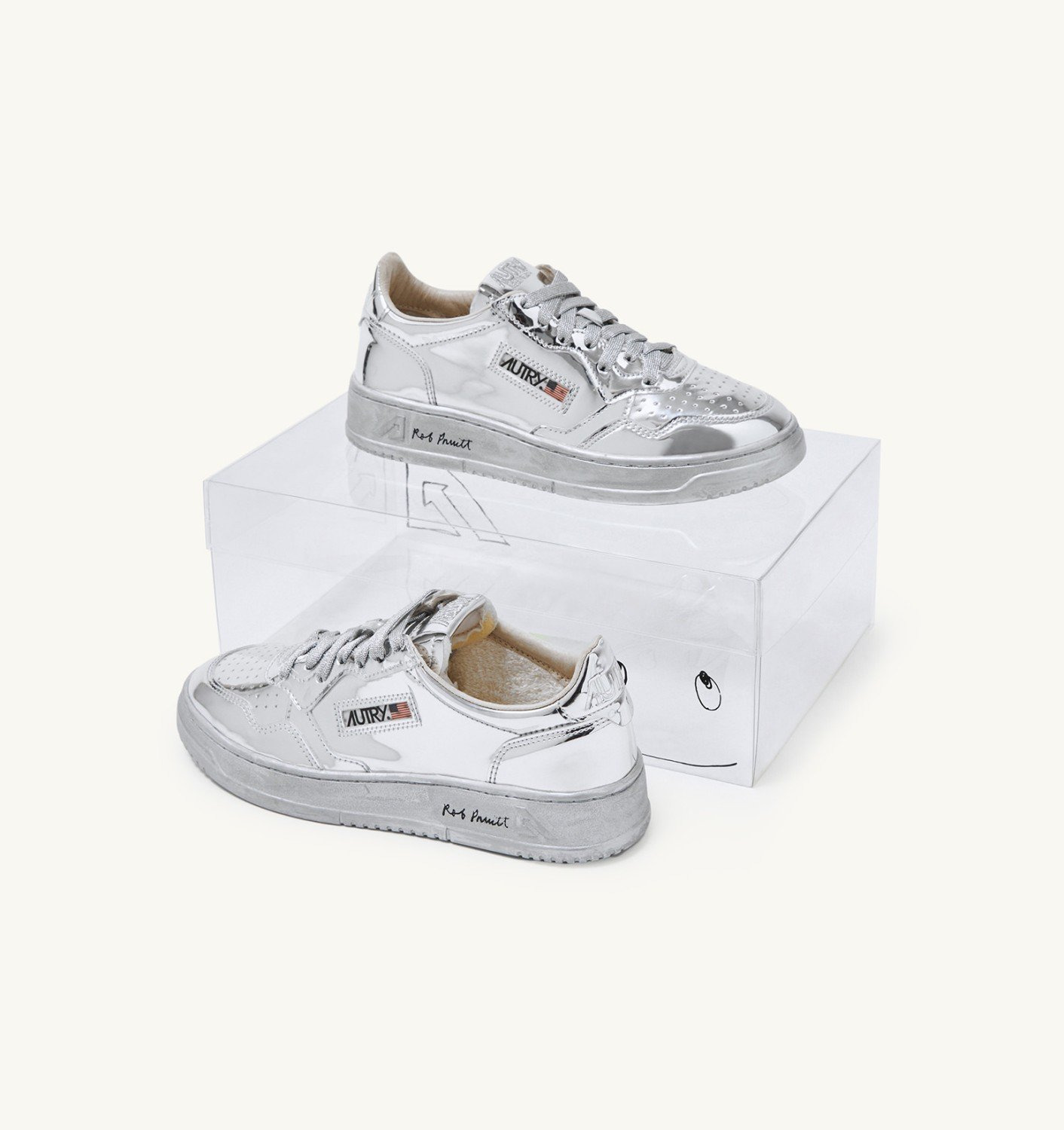 MEN'S 'ROB PRUITT' MIRROR-FINISH MEDALIST LOW SNEAKERS - 8