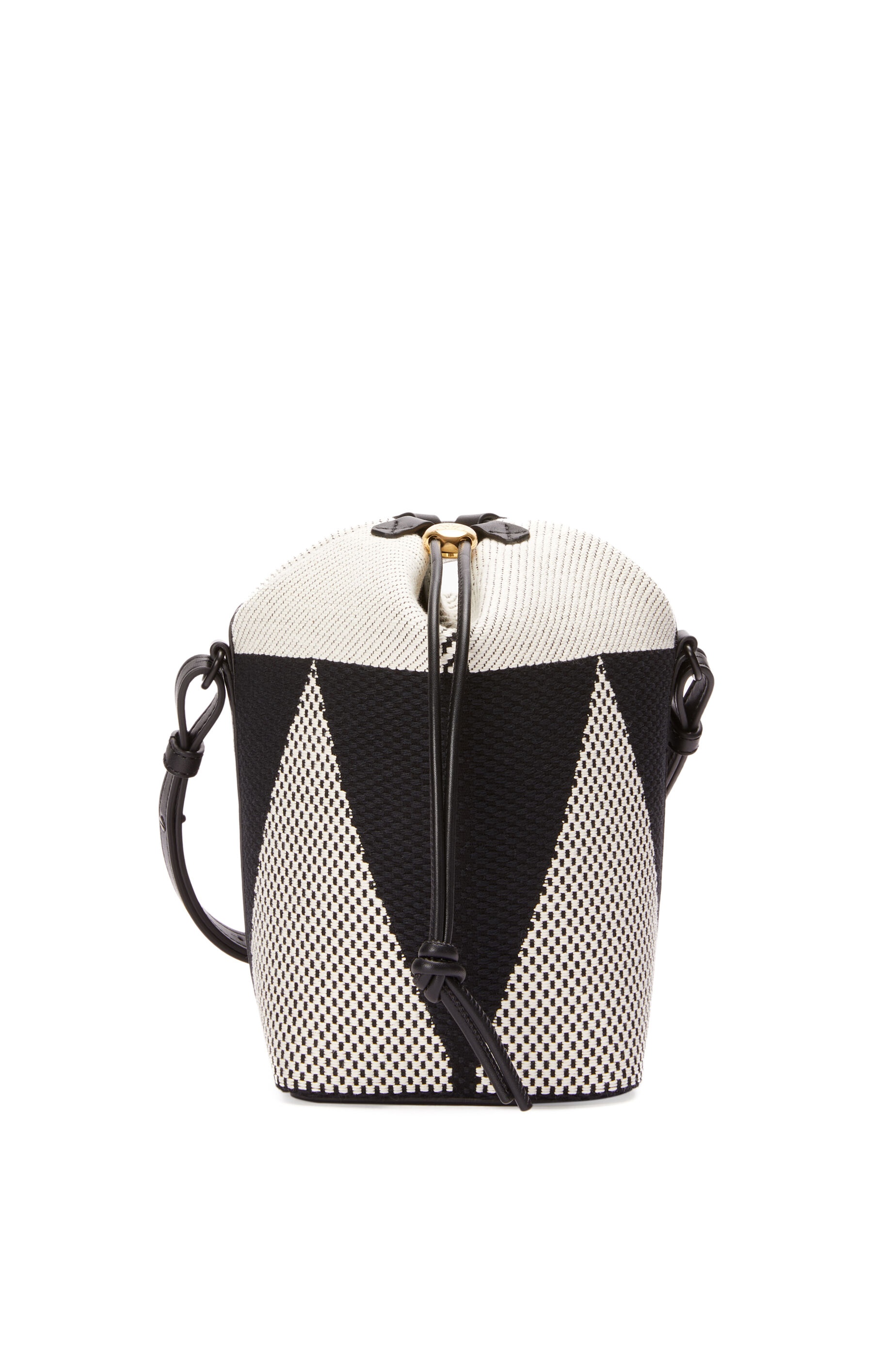 Small Treasure Bako bucket in canvas jacquard and calfskin - 1