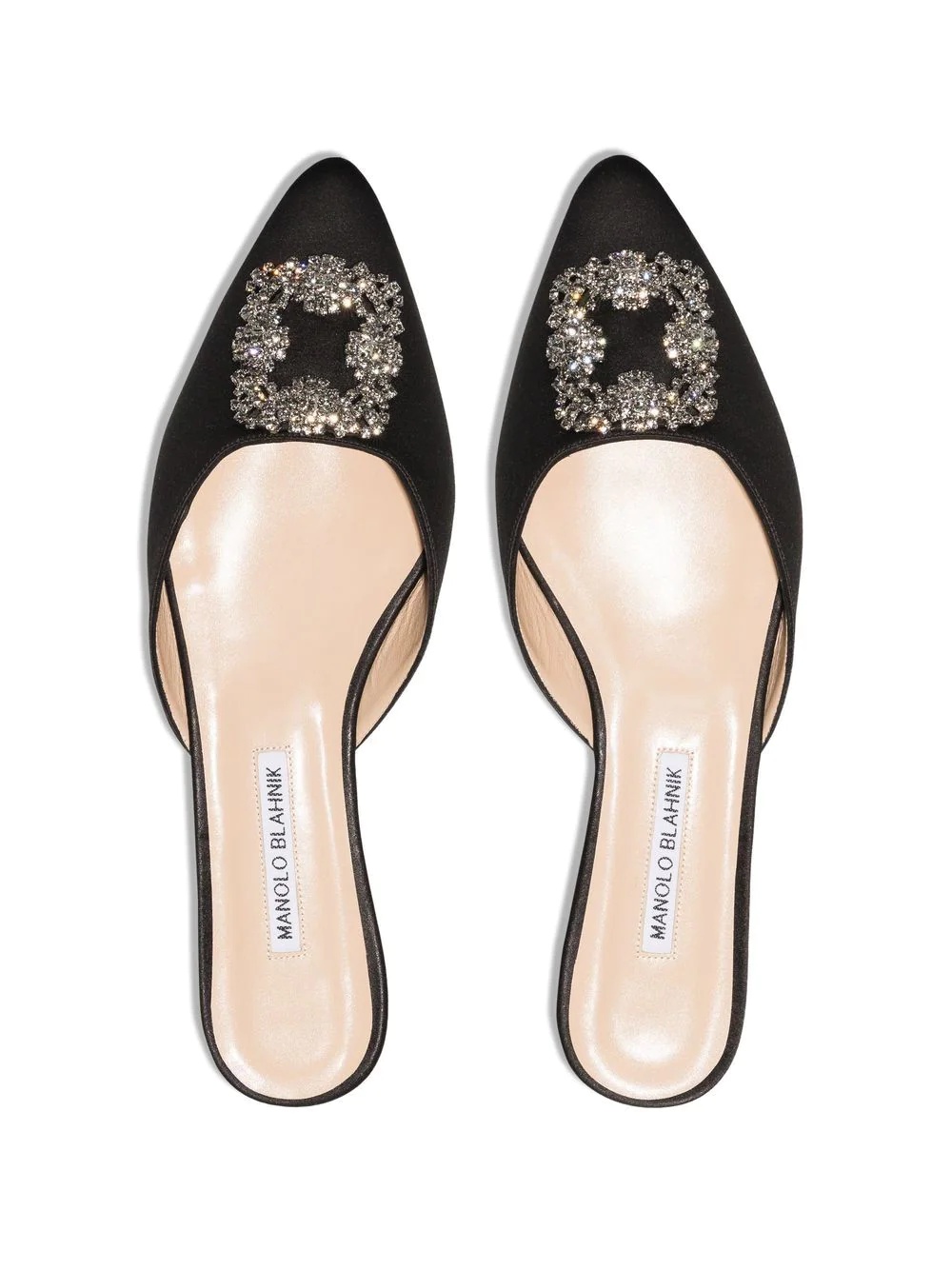 Hangisi crystal-buckle flat pumps - 4