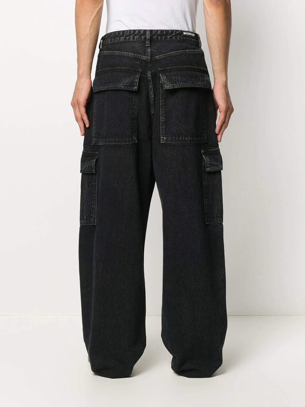 wide-leg cargo jeans - 4