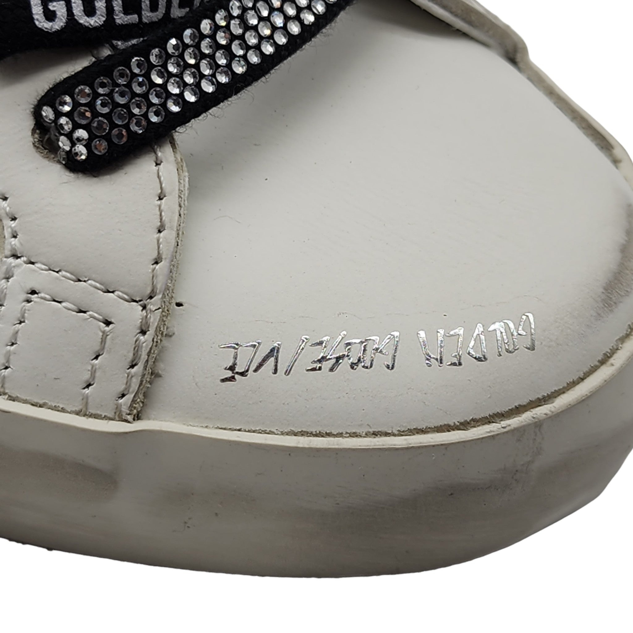 Golden Goose Super Star Classic Leather Sneakers with Swarovski Crystals - 6