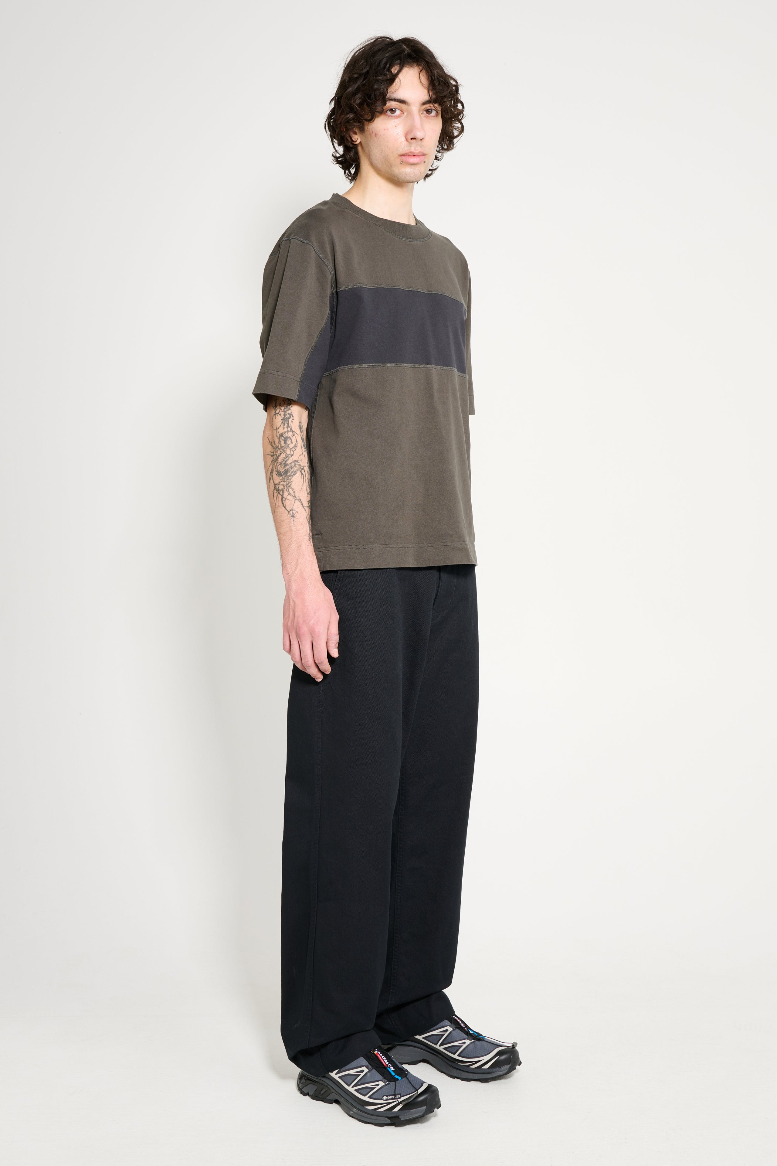 MARGARET HOWELL MHL DROPPED LOOP TROUSER SOFT COTTON DRILL DARK INK - 5