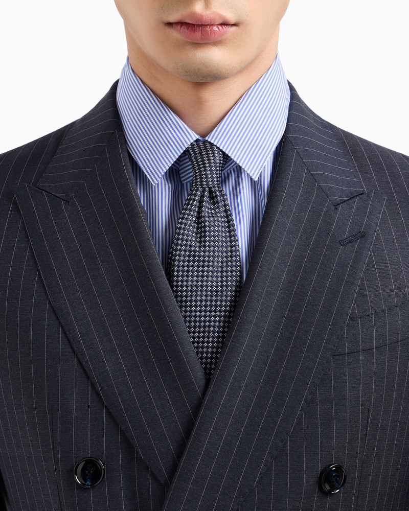 GIORGIO ARMANI NAPOLI LINE DOUBLE-BREASTED PINSTRIPED SUIT IN VIRGIN WOOL outlook