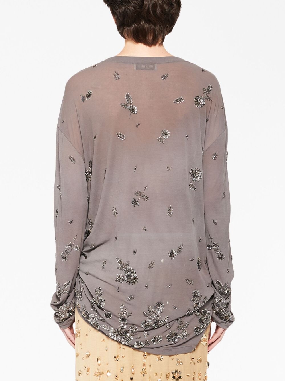 sequin-embellished jersey dress - 4
