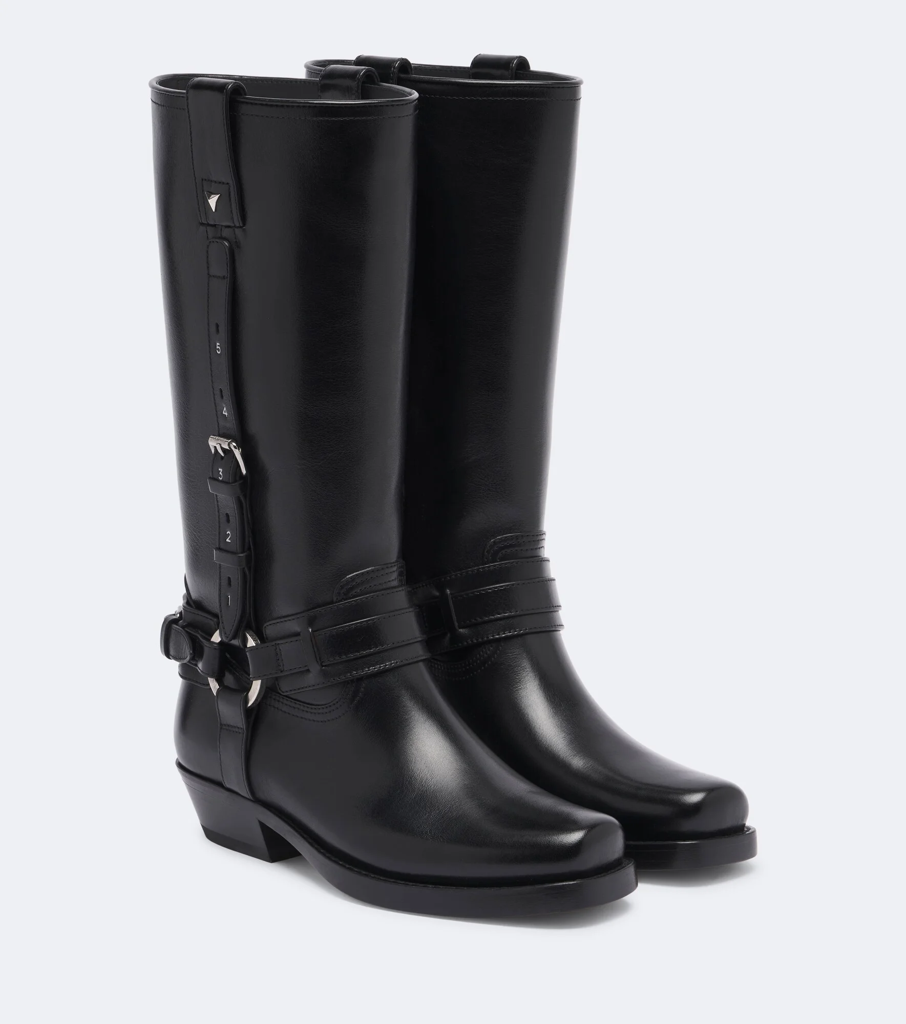 Leather biker boots - 1
