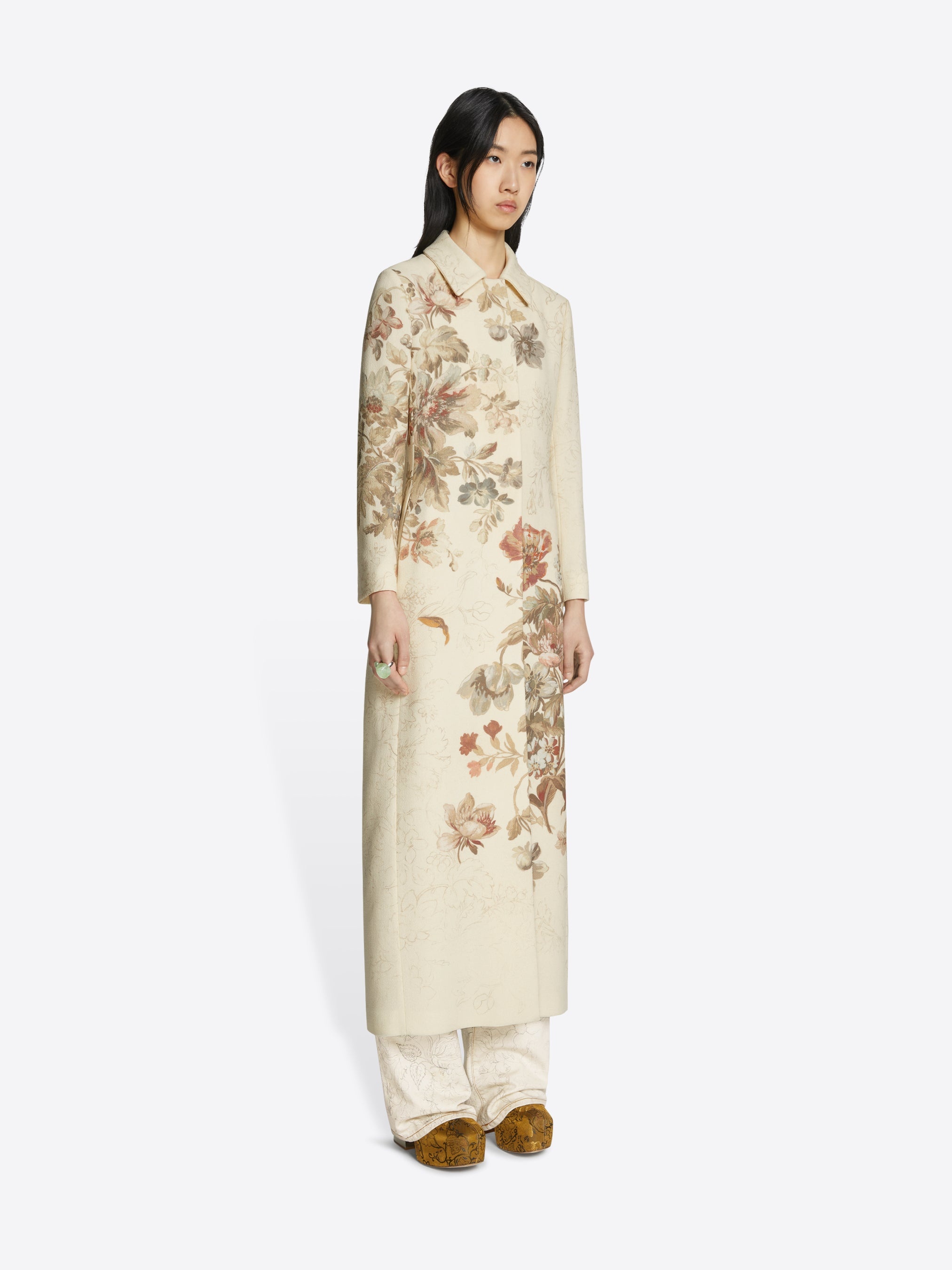 FLORAL FITTED COAT - 3