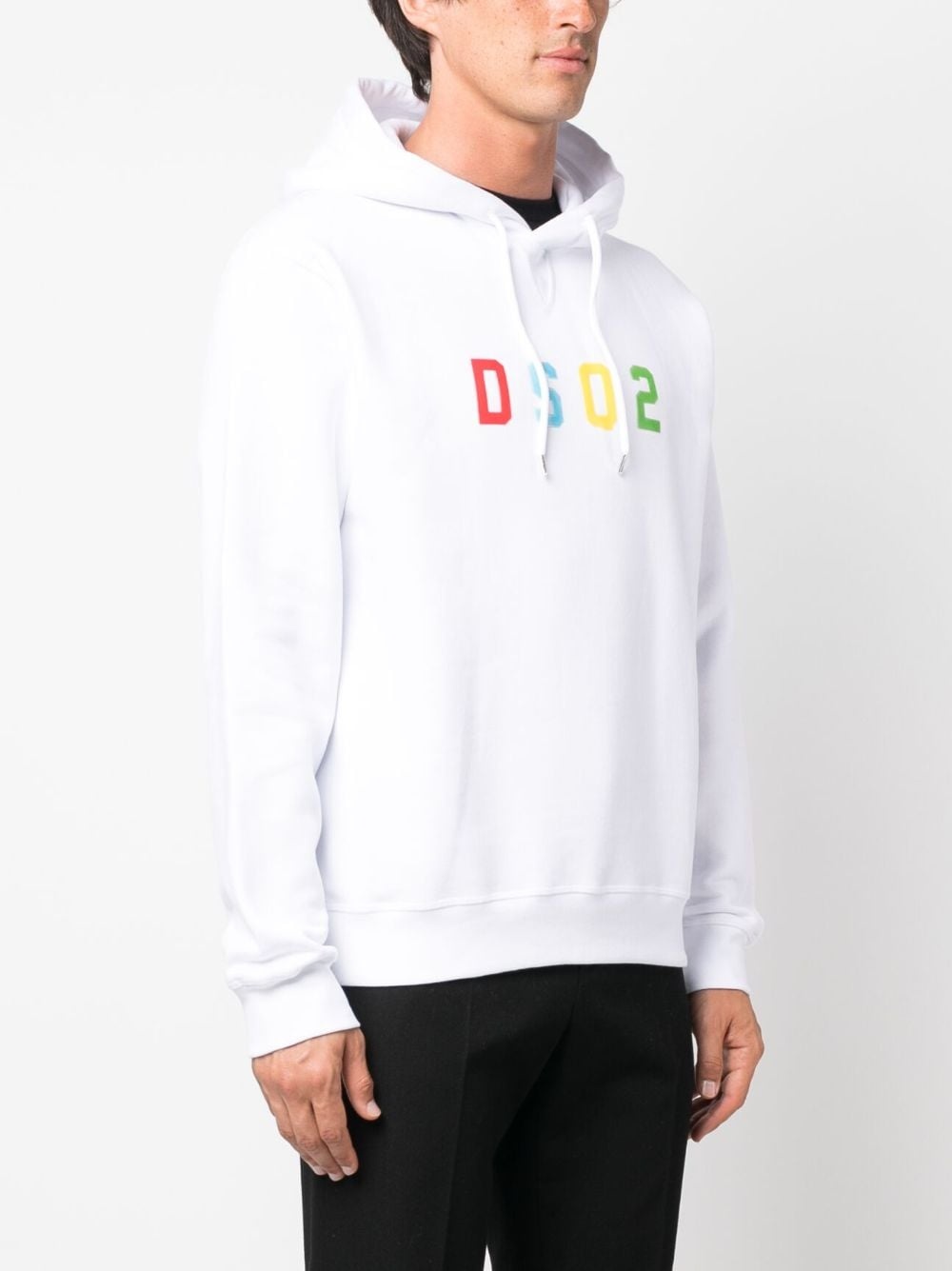 logo-print cotton hoodie - 3