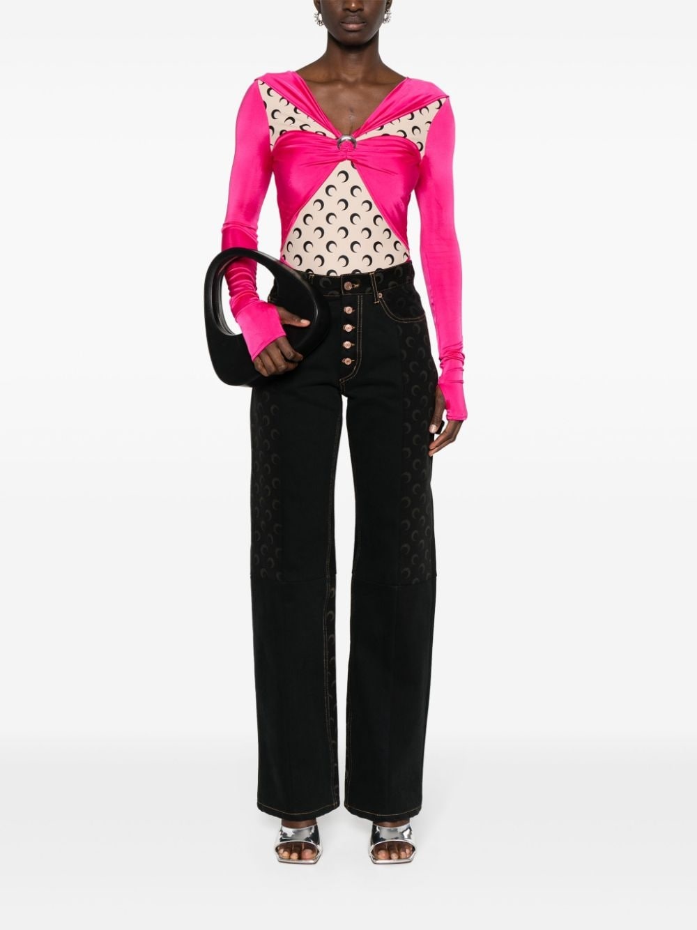 crescent moon-print blouse - 2