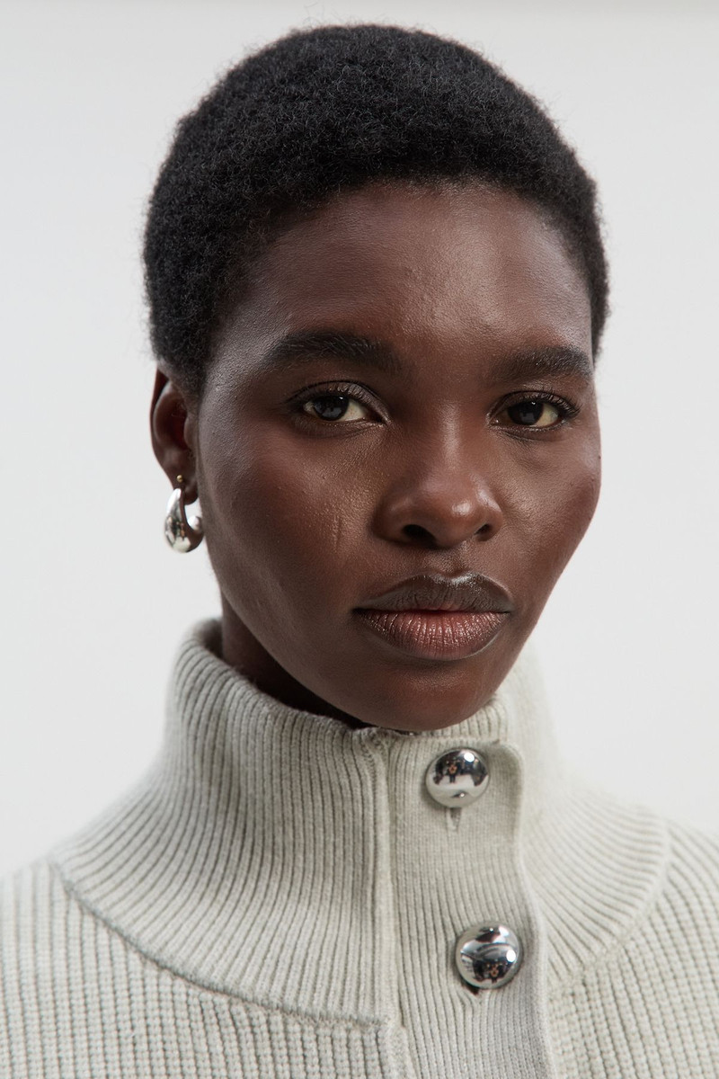 Cable Knit Belted Funnel Neck Jacket 3