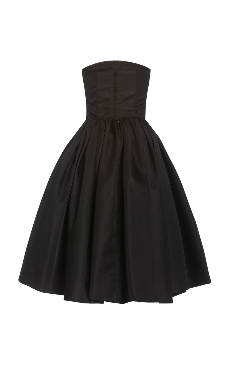 Logo-Detailed Nylon Gabardine Strapless Midi Dress black 8