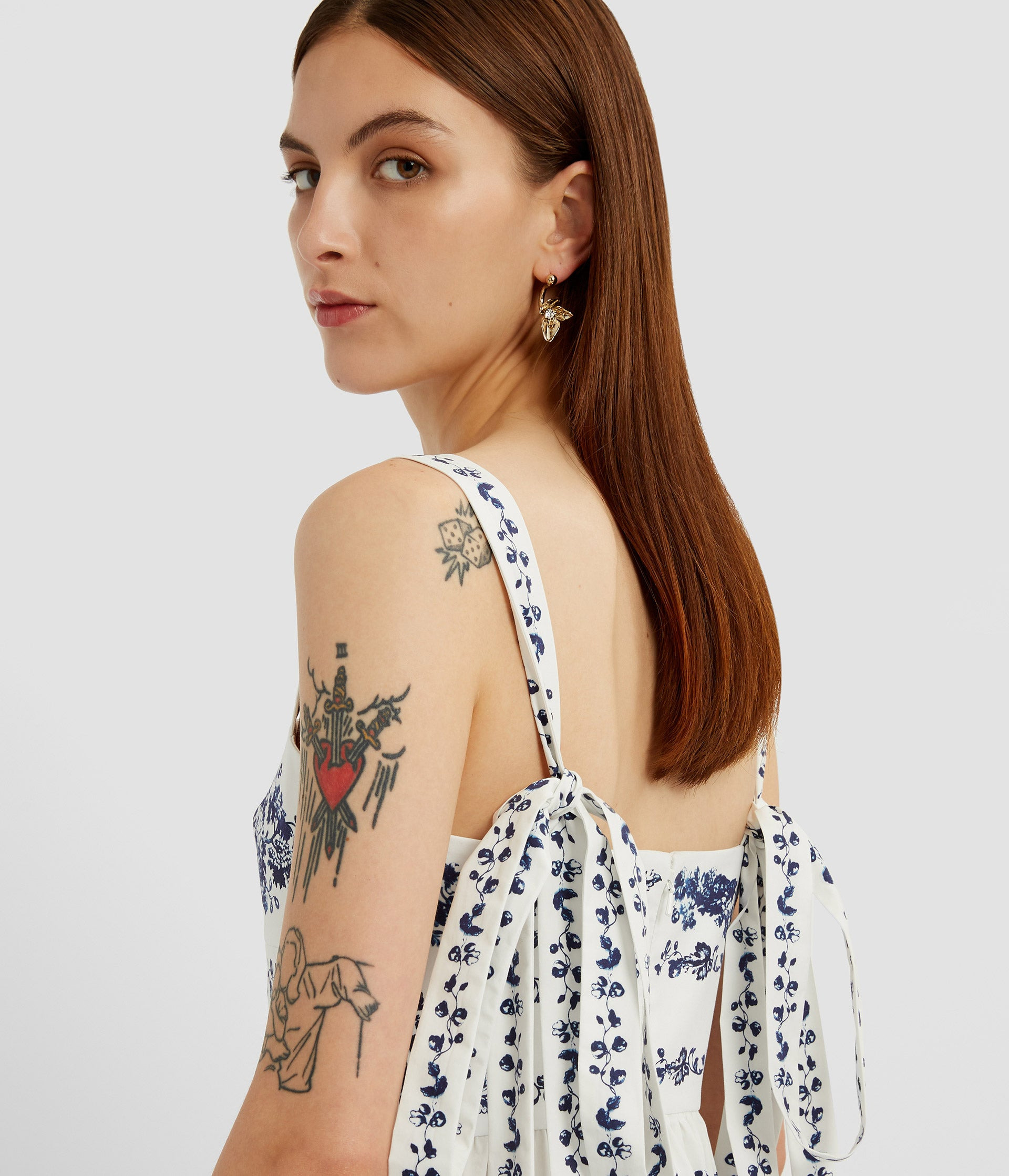 STRAPPY FIT AND FLARE MIDI DRESS - 4