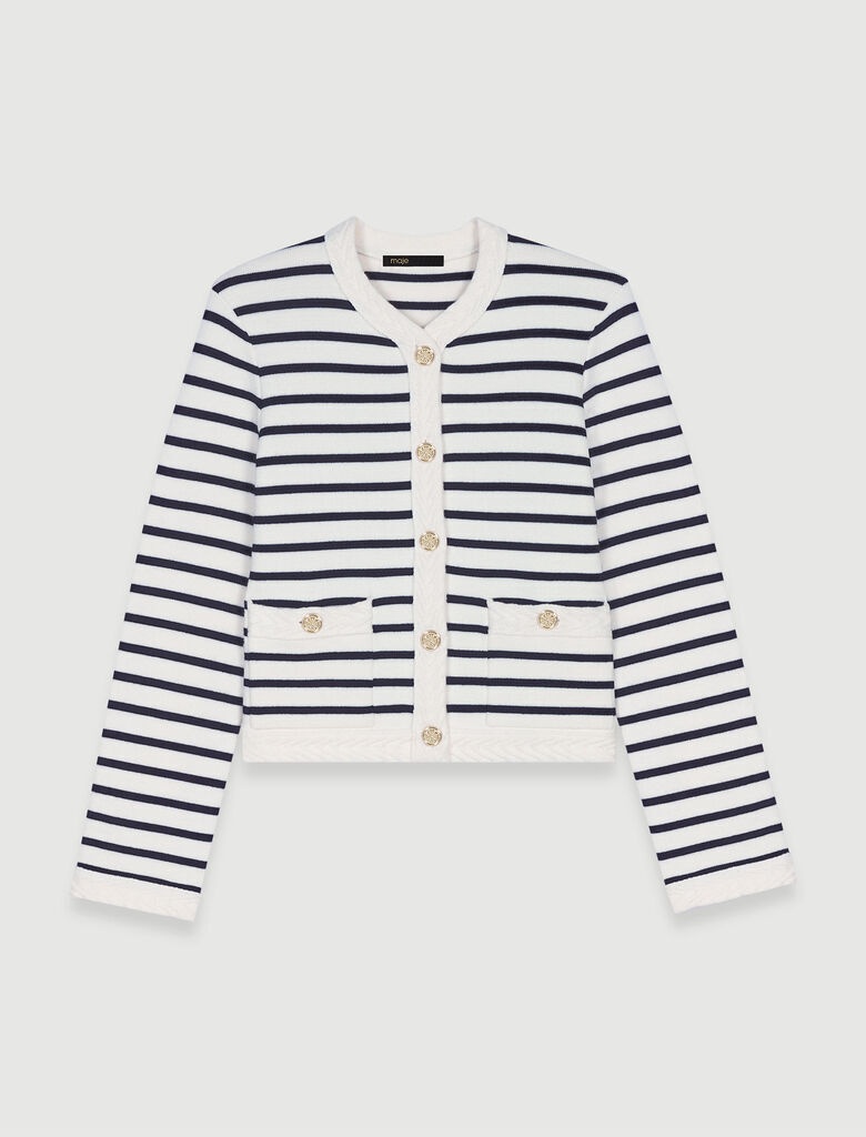 Striped knit cardigan - 1