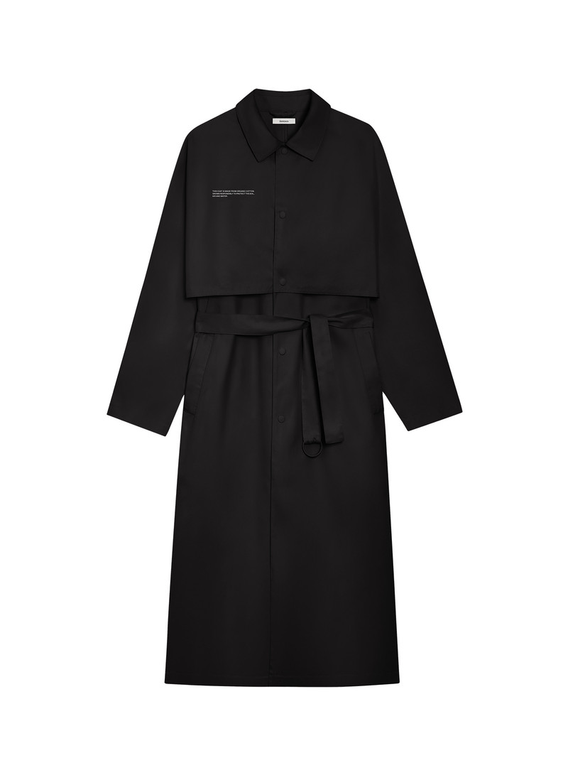 Mens Archive Organic Cotton Trench Coat - Black 1