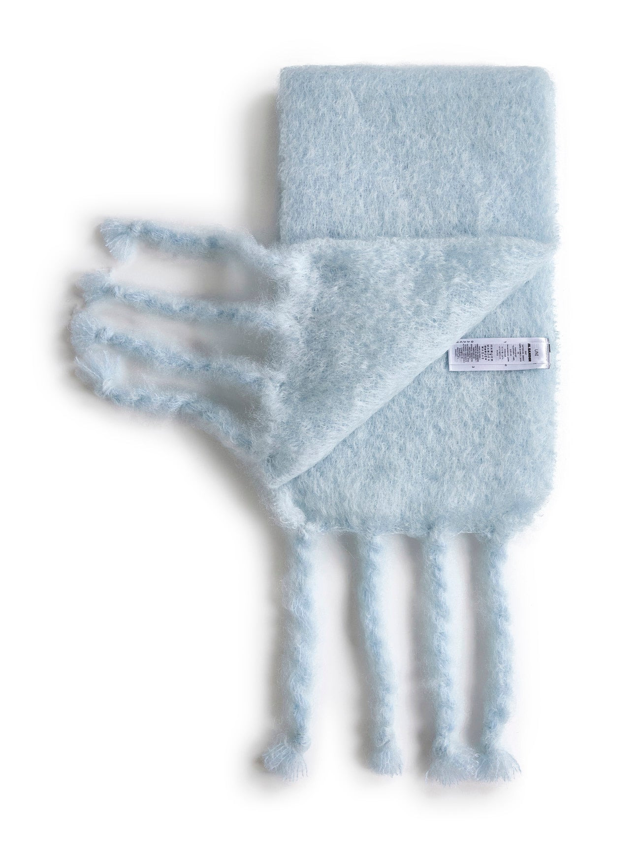 Jil Sander Men Sky Mohair And Wool Blend Scarf - 2