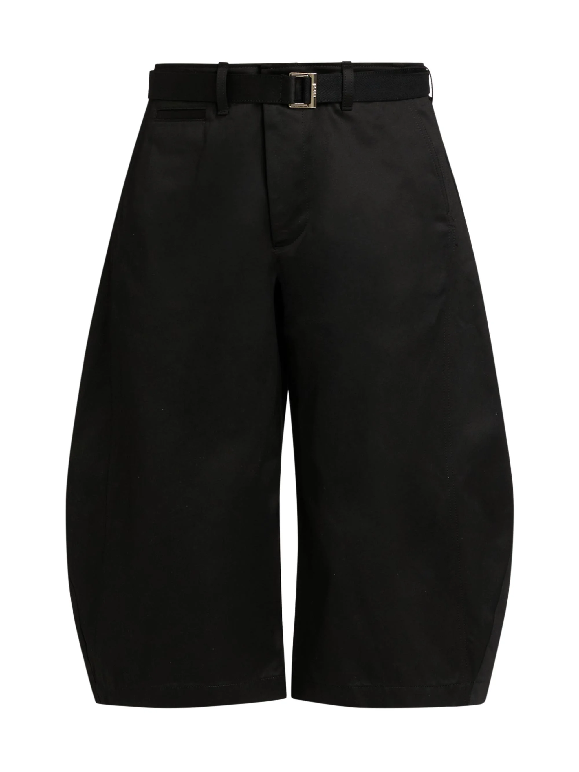 Men's Cotton Chino Barrel-Leg Shorts - Black - 1