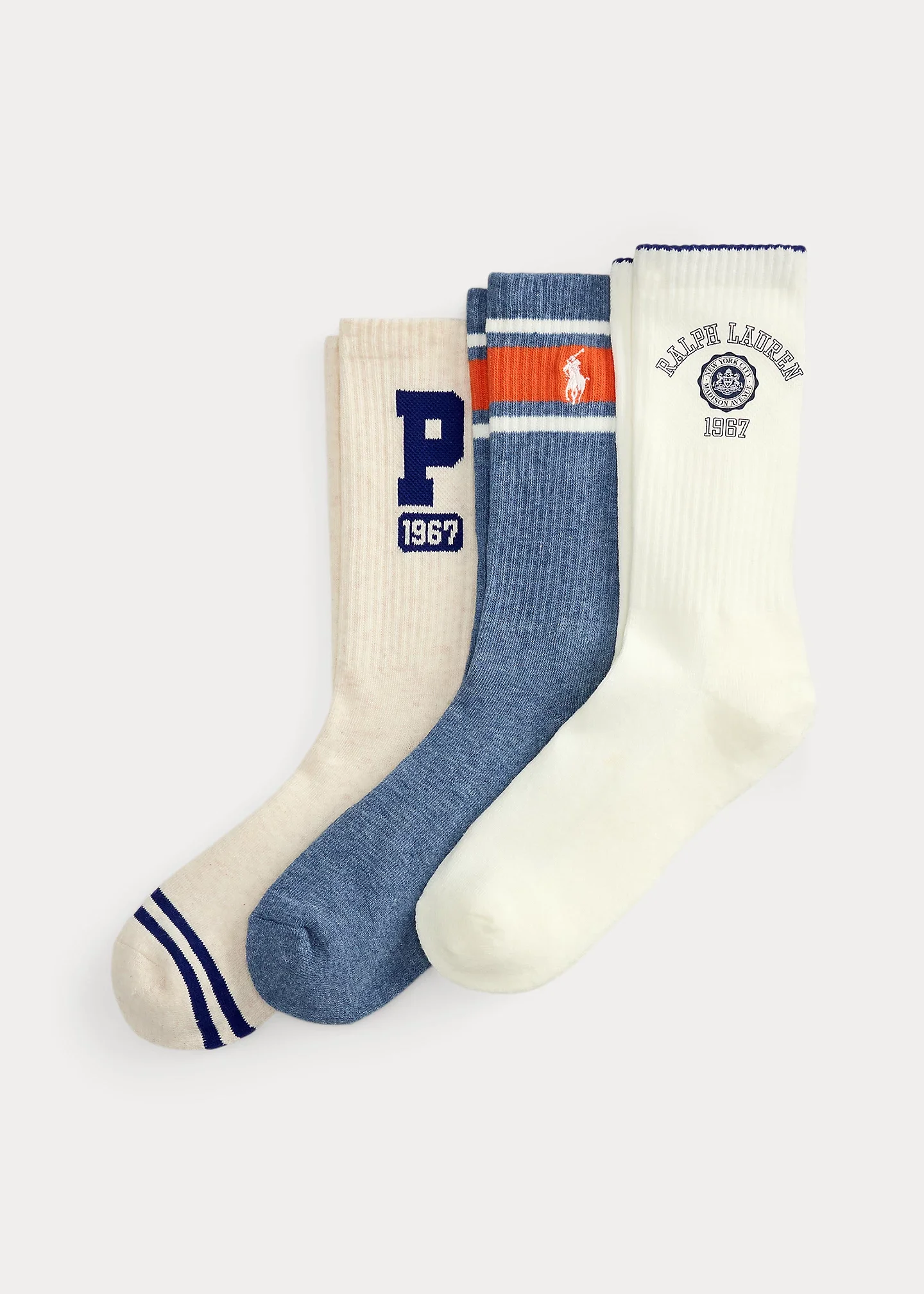 Logo Ribbed Crew Sock 3-Pack - 1