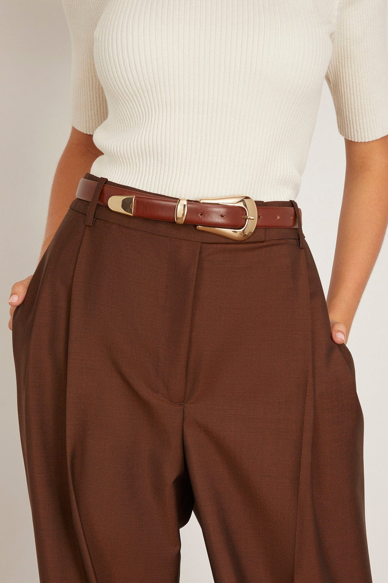 DÉHANCHE Colette Belt in Mahogany/Pale Gold outlook