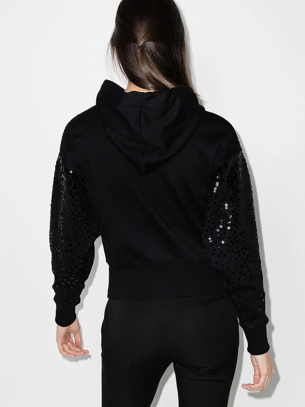 sequin VLOGO embroidered hoodie - 3