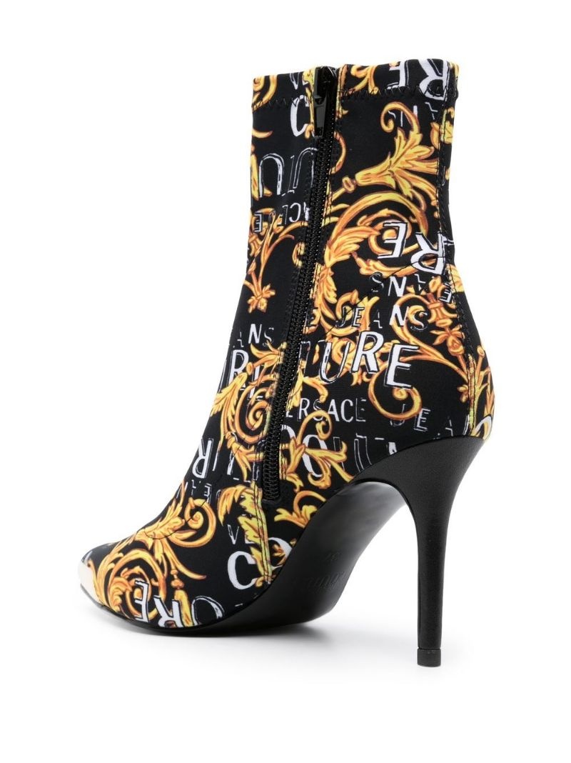 Scarlett 85mm Logo Brush Couture-print boots - 3