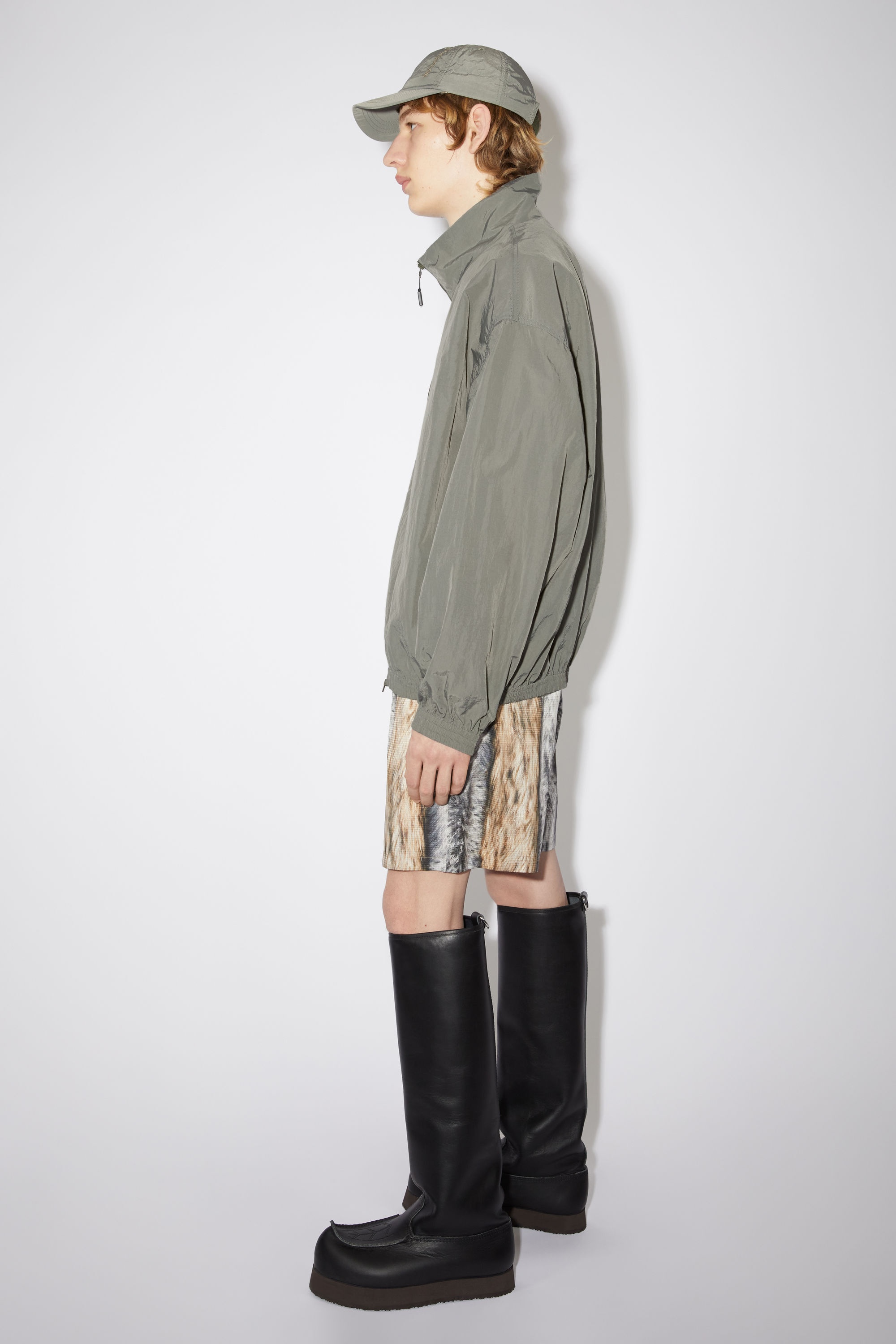 Nylon zippered jacket - Fox grey - 4