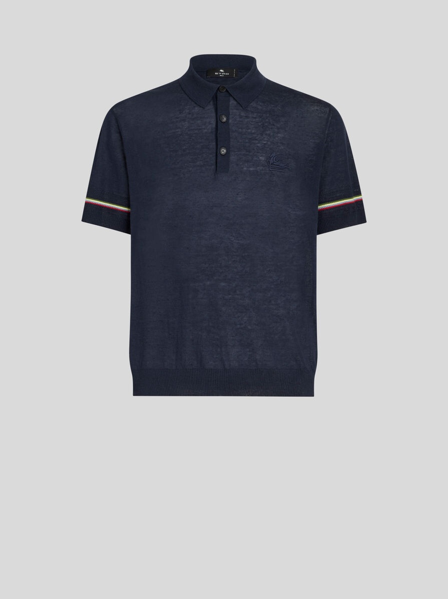 LINEN AND COTTON POLO SHIRT - 1