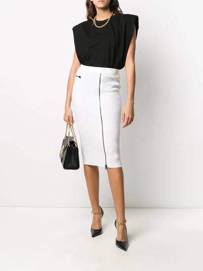 TOM FORD zipped rib-knit fitted skirt outlook