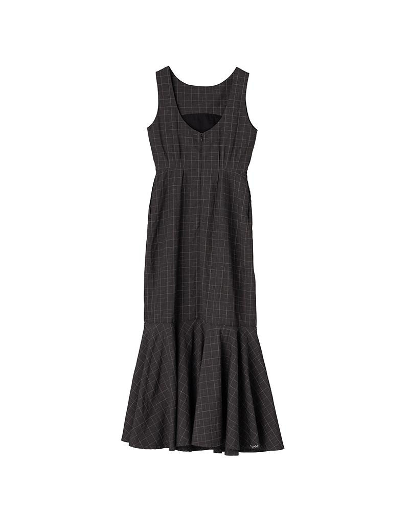 visvim ATHENA DRESS SANTOME CHECK W BLACK outlook