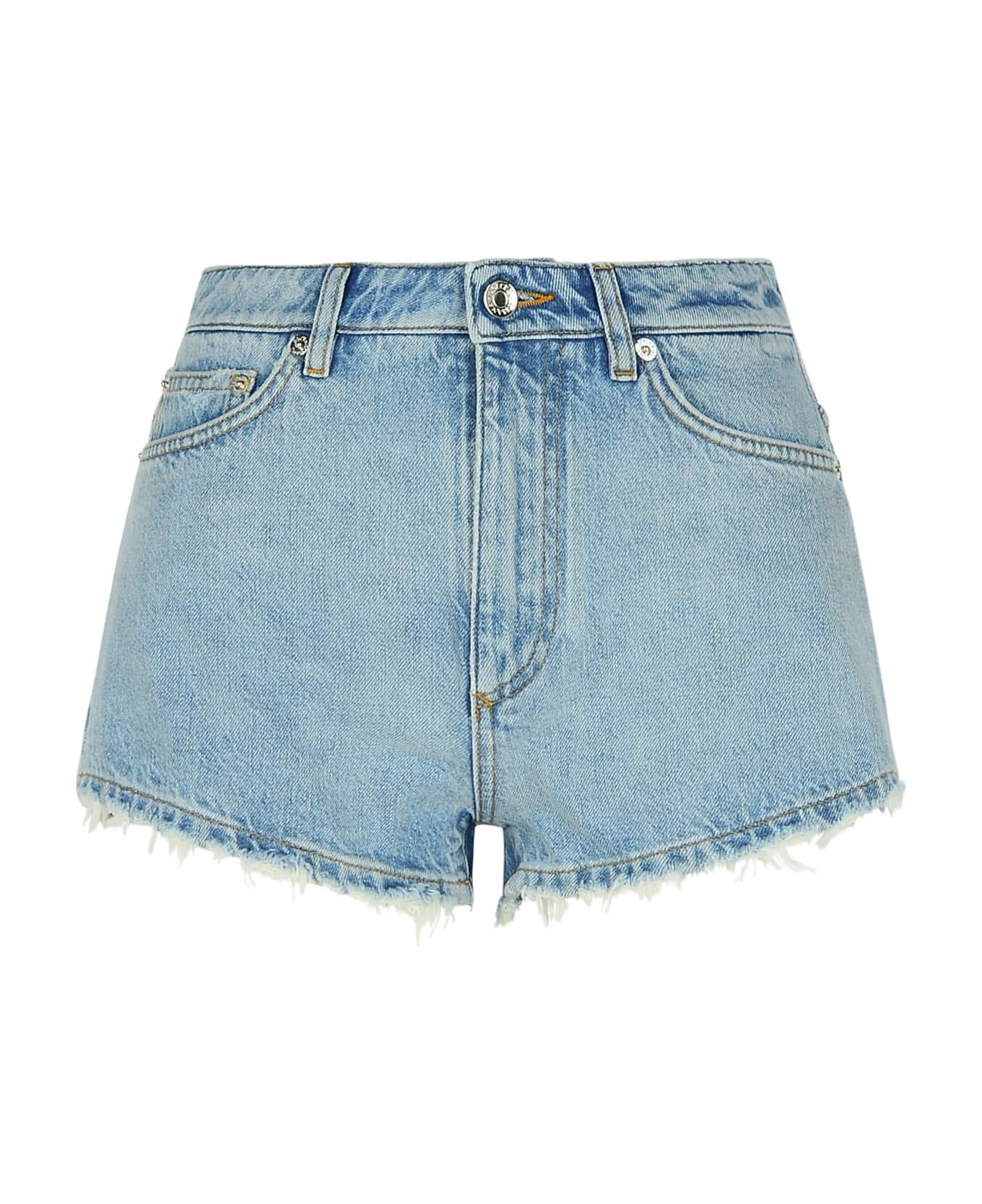 Light Blue Cotton Shorts - 1