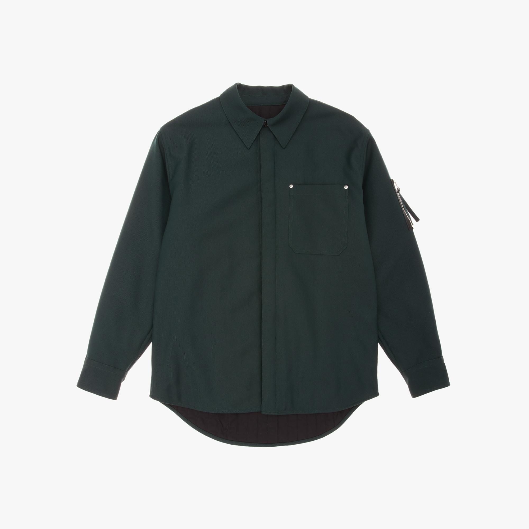 WOOL GABARDINE SHIRT JACKET - 1