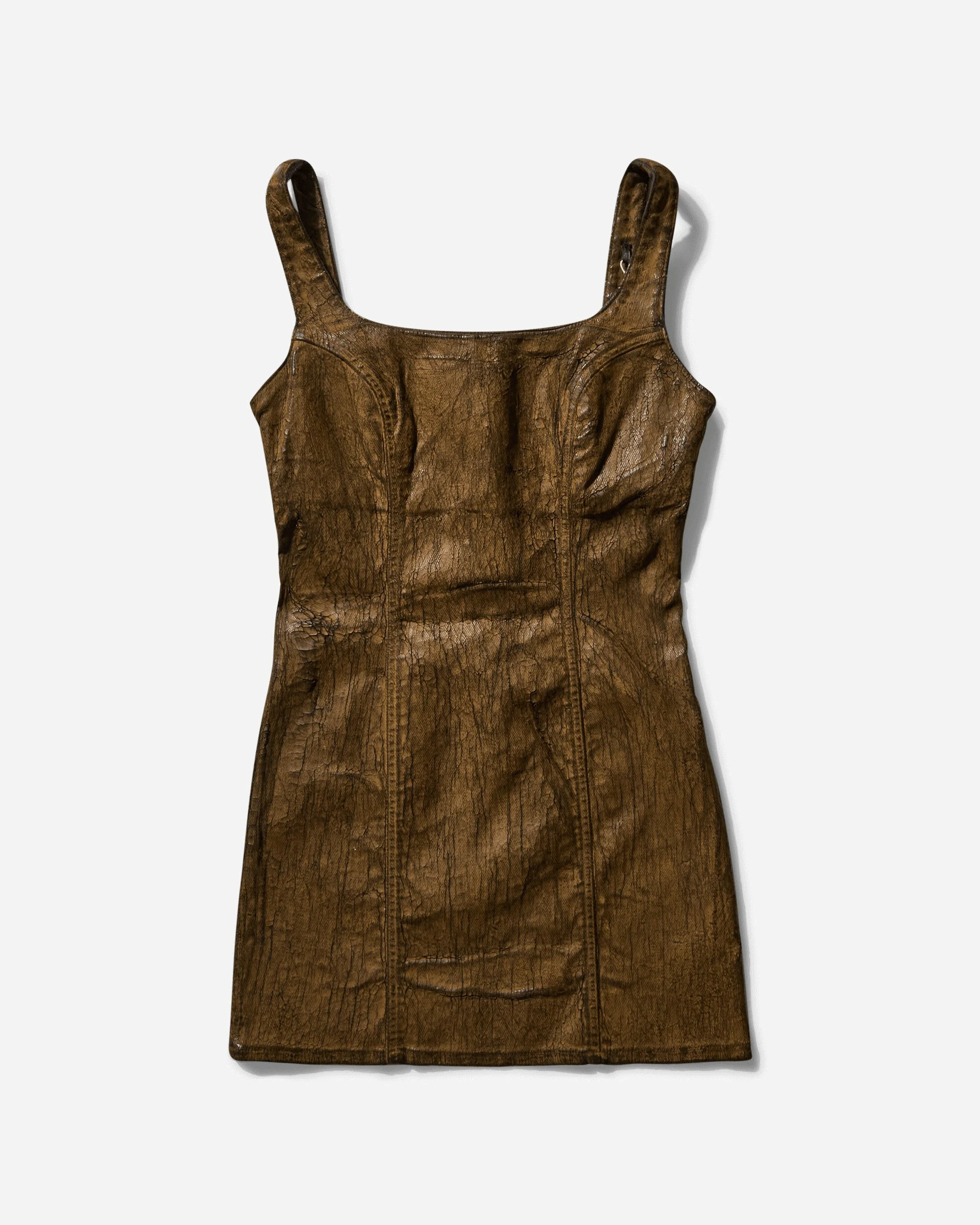 Women's Crackle Denim Dress Dark Brown Earth - 1