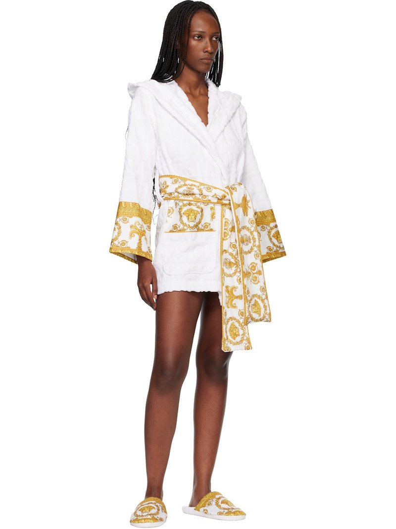 VERSACE Black 'I Heart Baroque' Short Bathrobe outlook