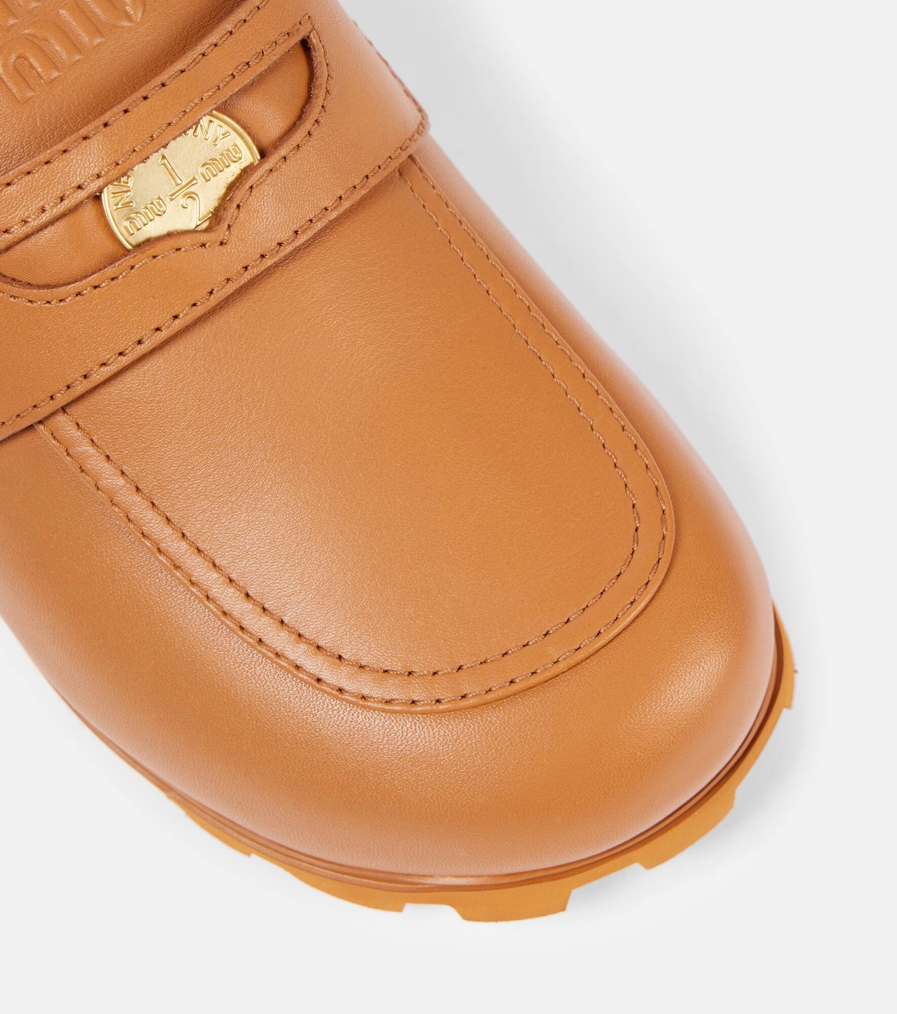 Logo leather mules - 5